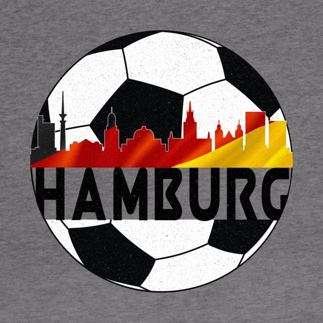 Hamburg Germany Euro 2024 football—Black text by Rocky Ro Designs